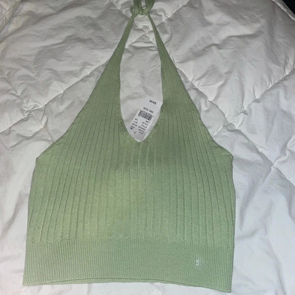 Pacsun Green neck tie crop top - Picture 1 of 3